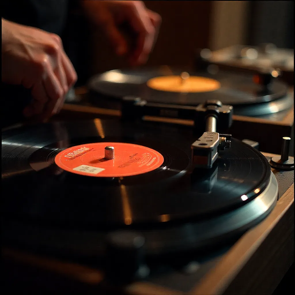 Vinyl record closeup